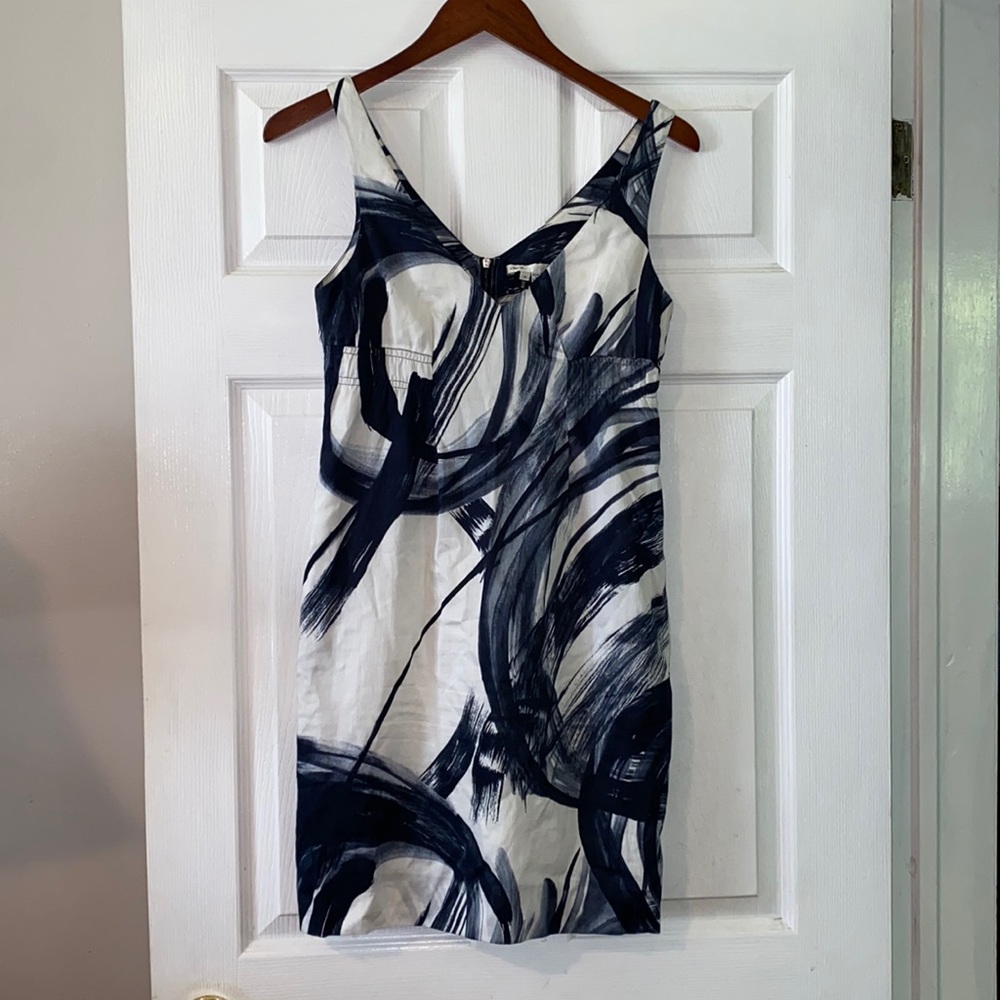 Vince Black & White Patterned Dress